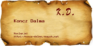 Koncz Dalma névjegykártya